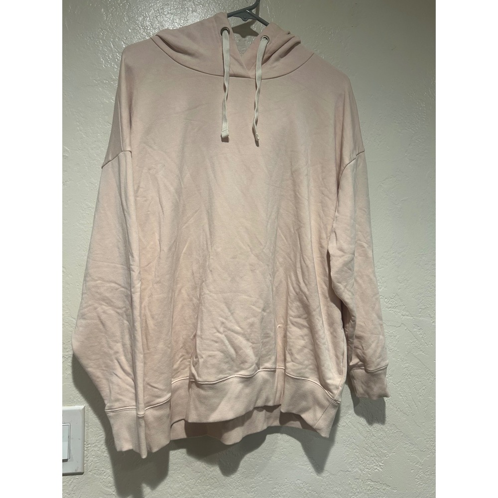 Buffalo David Bitton Womens Pink Drop Shoulder Pullover Hoodie Sweatshirt Size L